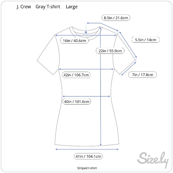 J. Crew Deep V Gray Striped T-Shirt- Size L - Picture 8 of 8